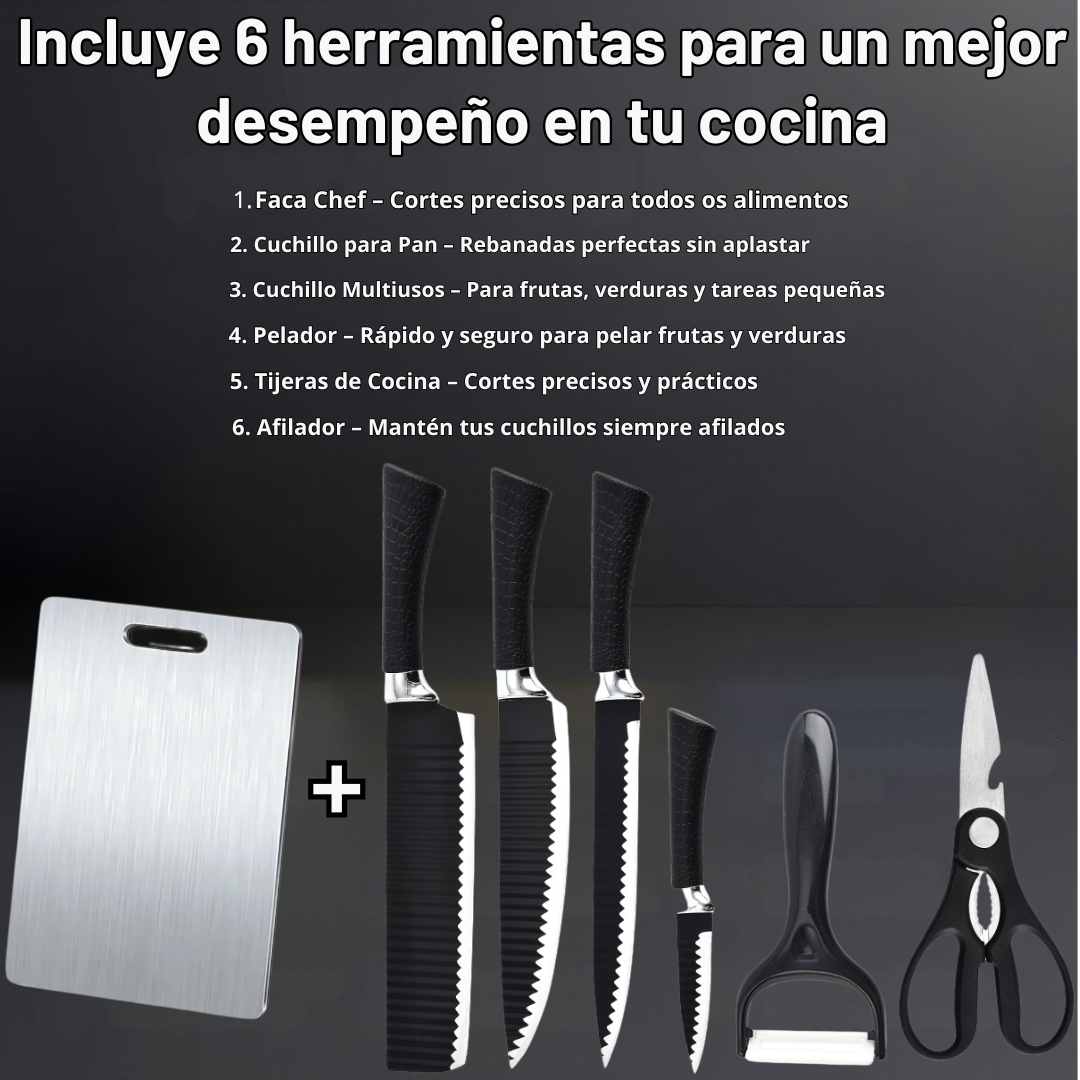 TitanCut™ – Tabla de Corte de Titanio + 6 Herramientas para tu Cocina GRATIS