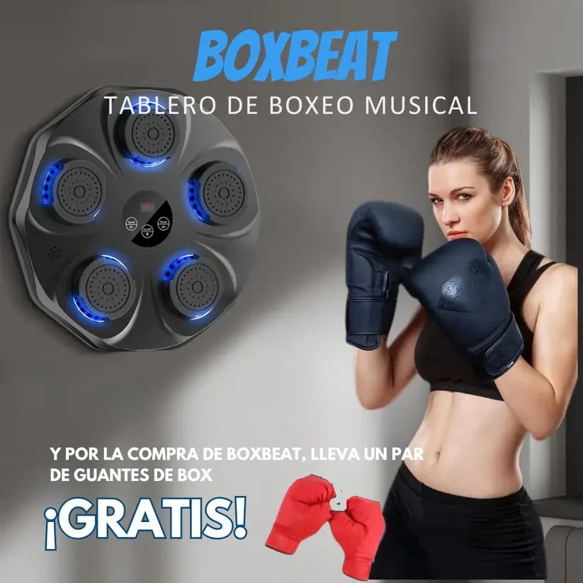 BoxBeat | Tablero de Boxeo Musical Inteligente + Guantes GRATIS – Entrena, Diviértete y Quema Energía