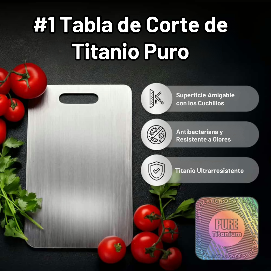 TitanCut™ – Tabla de Corte de Titanio + 6 Herramientas para tu Cocina GRATIS