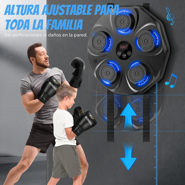 BoxBeat | Tablero de Boxeo Musical Inteligente + Guantes GRATIS – Entrena, Diviértete y Quema Energía