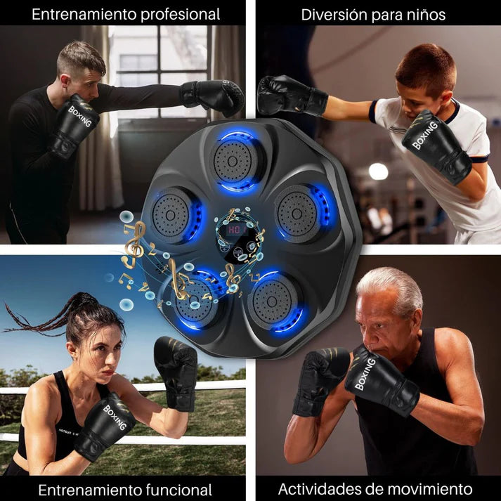 BoxBeat | Tablero de Boxeo Musical Inteligente + Guantes GRATIS – Entrena, Diviértete y Quema Energía