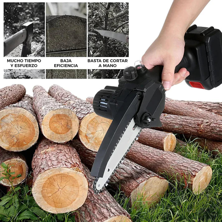 Mini Motosierra 6" Electrica + 2 baterias Recargables