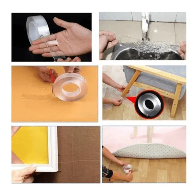 CINTA DOBLE ULTRA FUERTE 3x1 LAVABLE Y REUTILIZABLE 5 METROS